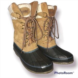 Khombu Women’s Winter Boots | Ankle | Lace Up | Faux Fur | Size 6